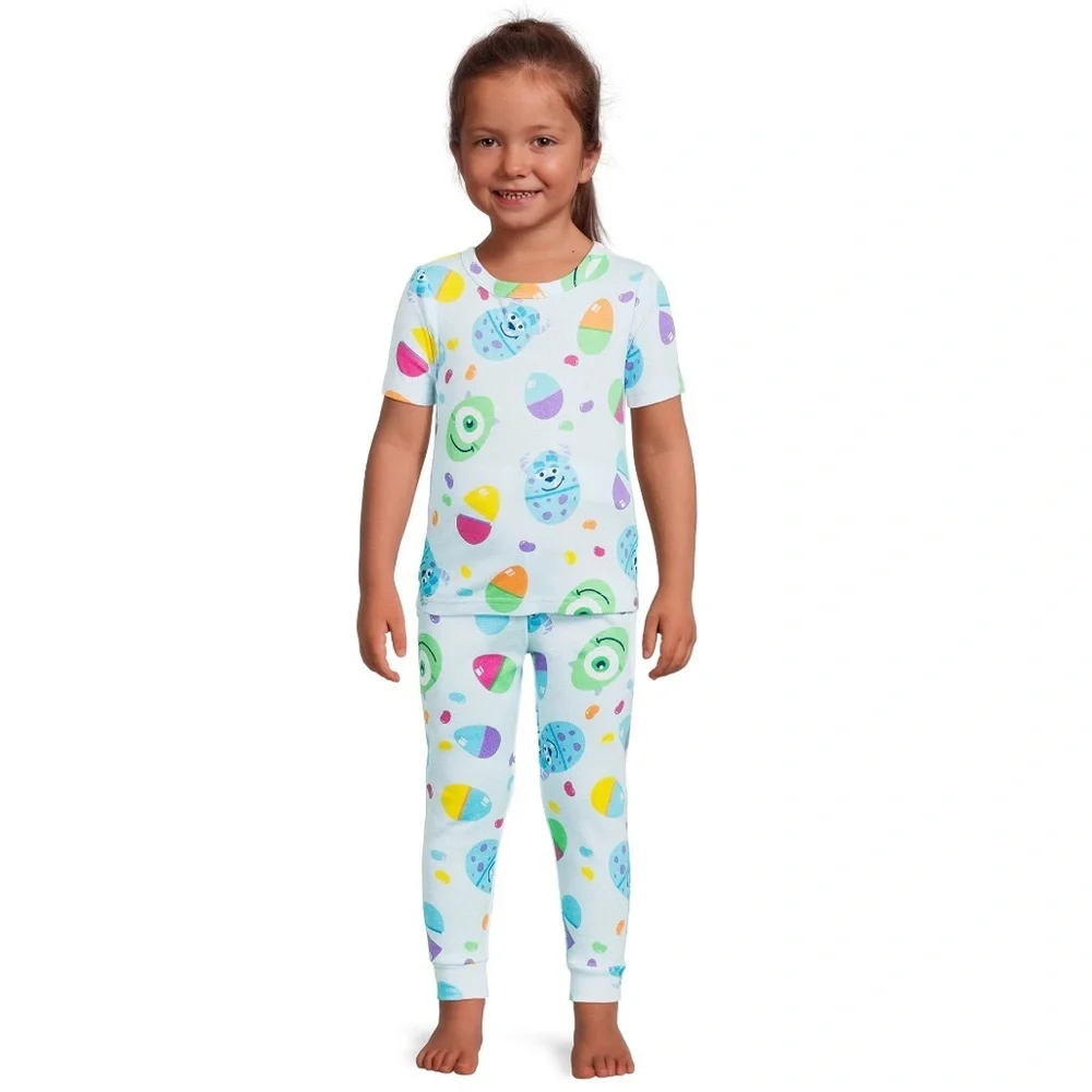 New Disney Monsters Inc Easter Pajamas Boys 5T Girls Mike Wazowski Sulley Cotton